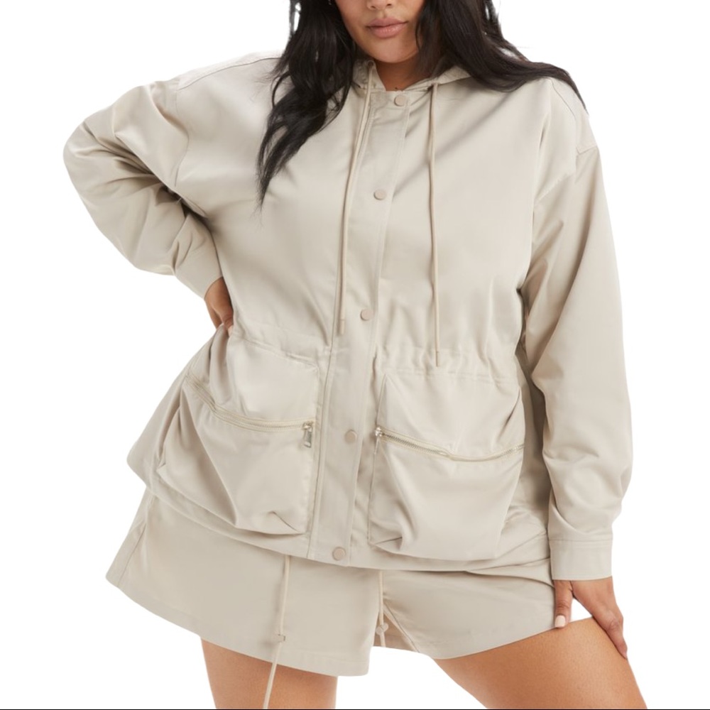 Good American hooded volume jacket NWT